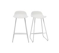 Tabourets de bar design blancs H65 cm (lot de 2) ELLA