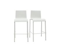 Tabourets de bar design empilables blancs H65 cm (lot de 2) KUPA