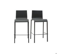 Miliboo Tabourets de Bar Design empilables Noirs H65 cm (Lot de 2) KUPA
