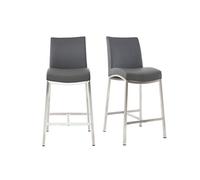 Miliboo Tabourets de Bar Design Gris foncé H70 cm (Lot de 2) Olly