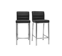 Miliboo Tabourets de Bar Design Noirs 66 cm (Lot de 2) Tomy