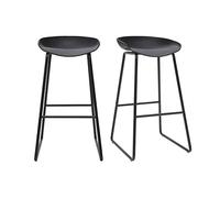 Miliboo Tabourets de Bar Design Noirs H75 cm (Lot de 2) Pebble