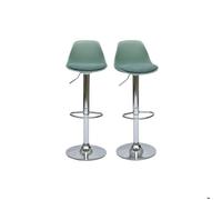 Miliboo - Tabourets de bar design vert de gris (lot de 2) STEEVY