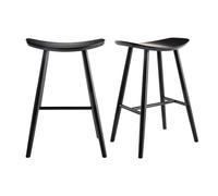 Tabourets de bar noirs H65 cm (lot de 2) DEMORY