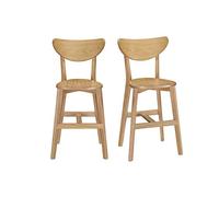 Miliboo Tabourets de Bar scandinaves Finition chêne H65 cm (Lot de 2) Leena