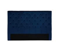 Tête de lit capitonnée en tissu velours bleu nuit L160 cm ENGUERRAND