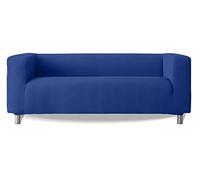 Milica Housse de canapé Compatible avec Le canapé IKEA Klippan et similaires à accoudoirs Hauts | Modèle Aruba | Tissu Multi-Extensible Lavable fabriqué en Europe | Ajustement Parfait | Couleur Bleu