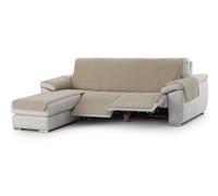 Milica Housse de canapé d'angle Relax matelassée réversible 240 cm Beige | Protège-canapé avec sièges inclinables | Tissu uni Lavable en Machine | Protection Quotidienne | Accoudoir Droit ou Gauche