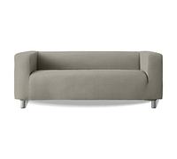 Milica | Housse de canapé Extensible Compatible avec Le modèle Klippan d’IKEA et similaires | pour canapés à accoudoirs Hauts | Tissu Doux, et Ajustable | Couleur Gris Clair Moderne et Neutre