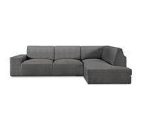Milica Housse Élastique pour Canapé d'angle avec Dossier et Accoudoir Droit, Tissu Super Élastique Bután, Protection Anti-Taches, Ajustable, Lavable, Couleur Gris Foncé