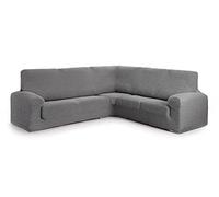 Milica Housse pour canapé d'angle Symétrique | Tissu Super Extensible, Ajustement Parfait, Protection intégrale | Élastique Lavable, antidérapante - Gris Foncé, Taille Extra (jusqu'à 600 cm)