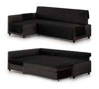 Milica Housse rembourrée Compatible avec Le canapé d’Angle-lit Friheten de IKEA | Protection élégante et Lavable | Adaptée à méridienne Gauche ou Droite | Fabriquée en Europe | Couleur : Noir