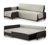 Milica Housse rembourrée Compatible avec Le canapé d’Angle-lit Friheten de IKEA | Protection élégante et Lavable | Adaptée à méridienne Gauche ou Droite | Fabriquée en Europe | Couleur : Pierre