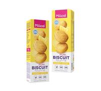 Milical Biscuits Fourrés - Source de Fibres - Végan (Lot de 2) (Citron) | Biscuits Fourrés avec Édulcorant Saveur Citron - 2X4 Sachets de 2 Biscuits - Sans Gluten, sans Lactose ni Huile de Palme
