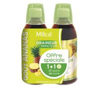 Milical Draineur minceur ultra goût ananas lot de 2 bouteilles de 500ml