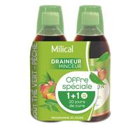 Milical Draineur minceur ultra goût Thé Vert pêche lot de 2 bouteilles de 500ml