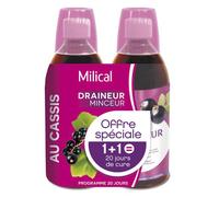 Milical Draineur Ultra Goût Cassis Lot de 2 x 500ml