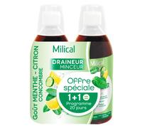Milical Draineur Ultra Menthe Citron Concombre Lot de 2 x 500ml