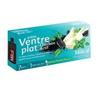 Milical Complément alimentaire Extra Ventre Plat – Charbon actif, menthe poivrée – 7 ampoules x 10 ml