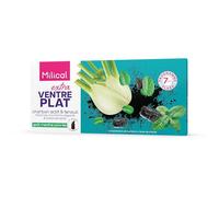Milical Complément alimentaire Extra Ventre Plat – Charbon actif, menthe poivrée – 7 ampoules x 10 ml