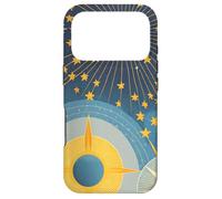 Milieu du siècle, Moderne, Minimaliste, géométrique, Lune céleste, étoiles Coque pour iPhone 17 Pro