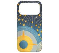 Milieu du siècle, Moderne, Minimaliste, géométrique, Lune céleste, étoiles Coque pour iPhone 17 Pro Max