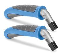 Milifox 2 pièces PoignéEs D'Assistance de Voiture - PoignéEs de Support de Station de Voiture Portatives,Aides à La Mobilité de PoignéE de Pour Seniers,HandicapéS,BlesséS,Bleu Clair+Gris