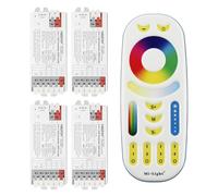 Milight Miboxer Contrôleur De Bande Led 3 En 1 (Wifi+2.4G) Rgb Rgbw Rgbcct, Tuya Smart Alexa Et Google Home Contrôle Vocal Bluetooth 4.2 Support Dmx512, 4X E3-Wr + Fut092[HDM5231465]