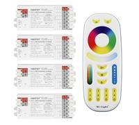 Milight Miboxer Contrôleur Led 3 En 1 (2,4 Ghz) Contrôleur De Bande Led Rgb Rgbw Rgbcct Dc12V/24V Support Dmx512, Pwm Haute/Basse Fréquence, 4X E3-Rf + Fut092[HDM5231464]