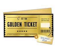 Milijou | Carte à gratter Ticket d'or | Golden Ticket | Carte d’embarquement cadeau surprise personnalisation destination, cadeau à gratter, billet avion, saint-valentin, annonce anniversaire