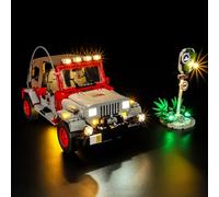 Mililier Ensemble d'éclairage LED compatible avec Lego 77984 Jurassic Park Jeep Wrangler Kit d'éclairage à faire soi-même pour modèle 77984 blocs de construction (ensembles de construction non inclus)