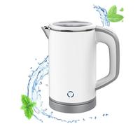 MiliPow Mini bouilloire de voyage 800 ml, silencieuse en acier inoxydable, blanc