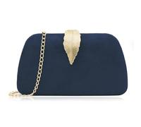 Milisente Pochette de soirée en daim souple solide avec fermoir à feuilles métalliques pour femme