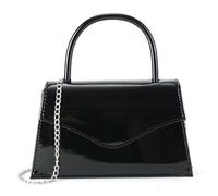 Milisente Pochette en similicuir laquée pour femme, petite pochette avec bandoulière, pour mariage, Noir