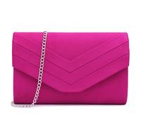 Milisente Sac de soirée pour femme, enveloppe en daim, sac à main de soirée, sac à bandoulière, Rose vif.