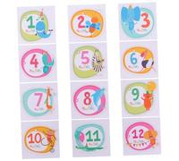Milisten 1 Ensemble Autocollants Mensuels pour Bébés Set de Sticker Animaux pour et Accessoire Photo de Naissance Prop Garçon Fille Autocollants Sécurisés et Faciles à Utiliser