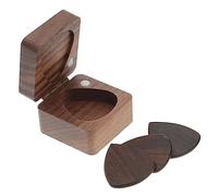 Milisten 1 ensemble Boîte de Rangement Bois pour Médiators de Guitare avec Médiator Accessoire Pratique pour Guitaristes Plectres Bois Naturel Conception Ergonomique et Durable