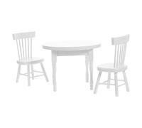 Milisten 1 Ensemble de Meubles Miniatures pour Maison de poupée, Table à Manger en Bois Blanc, modèle de Chaise, Ensemble pour Noël, Anniversaire et fêtes des Enfants