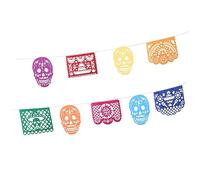Milisten 1 Ensemble Drapeaux de décoration de fête crâne bannière drapeau guirlande Jour de la décoration morte feutre drapeau de fête à thème mexicain bannière à thème mexicain