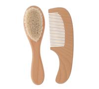 Milisten 1 Ensemble ensemble de shampoing pour bébé pellicules poil nouveau-nés peigne brosse à bébé doux brosse à cheveux bébé brosse à cheveux de brosse de bain bébé en bois