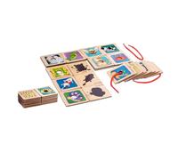 Milisten 1 Ensemble Jeu de Puzzle Bois pour Garçon Fille de Jouets Éducatifs Amusants pour Développement des Compétences Motrices et Apprentissage des Animaux