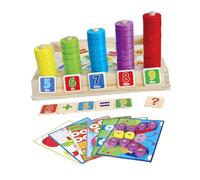 Milisten 1 Ensemble Jeu Éducatif Bois pour Garçon Fille Puzzle Mathématique Multifonction avec Blocs Arithmétique Apprentissage Créatif pour Développement des Compétences de Problèmes et