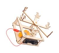 Milisten 1 Ensemble Jouets DIY Bois Manège Rotatif Éducatif pour Garçon Fille Kit de Science Expérimentale Stem Amusement Créatif pour Garçons et Filles