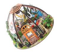 Milisten 1 Ensemble Maison Miniature DIY avec Éclairage Kit de Modèle Bois pour Éducatif de Bricolage Créativité et Patience à Développer pour Petits Artistes