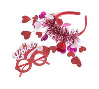 Milisten 1 Ensemble Party Bandband Lunes Décorations Anniversaire Casque D'amour Bandeau De La Saint-valentin Bandeaux De Saint Valentin Accessoires Saint Valentin En Feutre Rouge