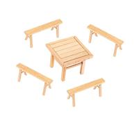 Milisten 1 Ensemble Table et Chaises Bois à Assembler pour Puzzle DIY à Soi Même Bois Naturel
