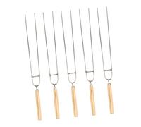 Milisten 1 Jeu Brochettes U Acier Inoxydable Non Magnétique pour BBQ Lot de Outils De Cuisson avec Poignée Accessoires De Barbecue Résistants Et Durables 5 Pièces