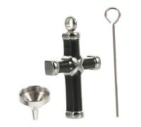 Milisten 1 Jeu Pendentif urne Pendentif Croix Crucifix Pendentif Pot d'urne pour Animaux de Compagnie Porte-clés pour Les Cendres d'un être Cher Animal de Compagnie Collier Portable Bijoux
