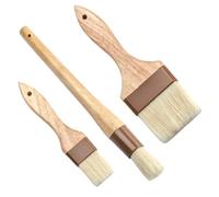 Milisten 1 Jeu Pinceaux De Cuisine De Hêtre avec Poils De pour Badigeonner Huile Pâtisserie Et Barbecue Outil De Cuisson Ergonomique pour Cuisson Grillage 3 Pièces