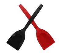 Milisten 1 Jeu Spatule À Pince Nylon Ustensile De Cuisine Antiadhésif Pour Omelettes Et Pancakes Pelle De Cuisson Pratique Et Facile À Nettoyer Rouge Et Noir 2 Pièces